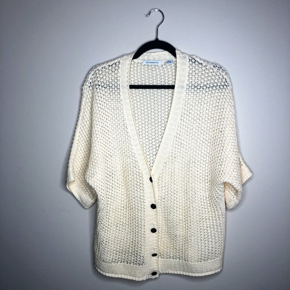 💍 Liz Claiborne Crochet Button-Up Top XL